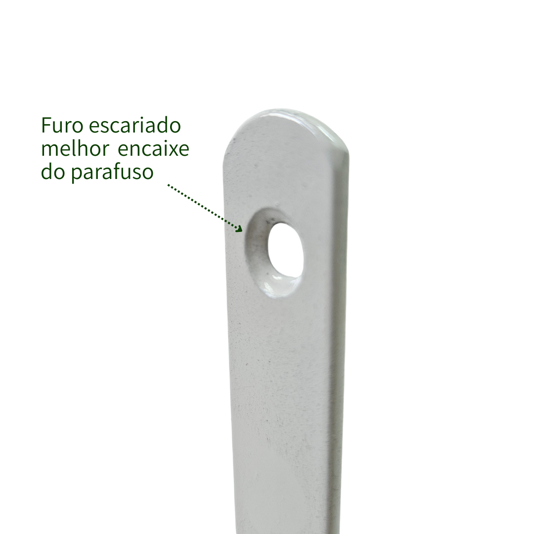 Kit com 12 Unidades — Suporte Mão Francesa Branca 40x23 cm — Com Bucha e Parafusos