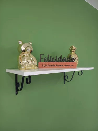 Kit 8 Suportes De Prateleira Mão Francesa Colonial 15x10 cm - Branco ou Preto Fosco