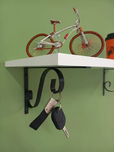 Kit 12 Suportes De Prateleira Mão Francesa Colonial 15x10 cm - Branco ou Preto Fosco