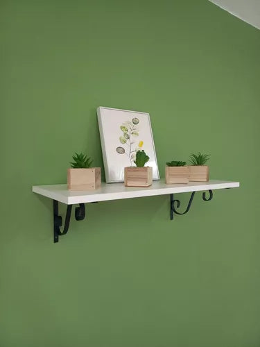 Kit 6 Suportes De Prateleira Mão Francesa Colonial 15x10 cm - Branco ou Preto Fosco