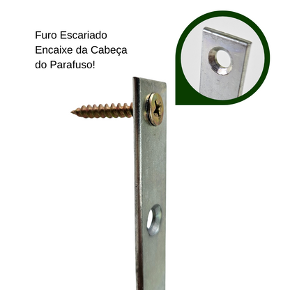 Kit com 50 Cantoneiras L Zincadas Dws em Aço Reforçado – 7x5cm com Furo Escariado