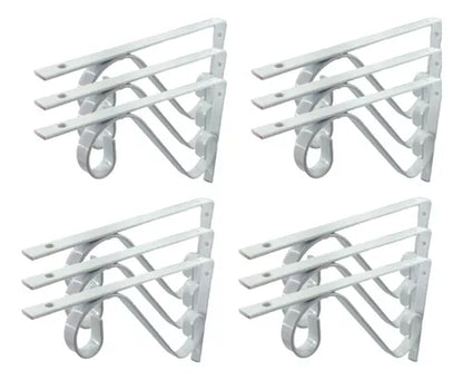 Kit 12 Suportes De Prateleira Mão Francesa Colonial 15x10 cm - Branco ou Preto Fosco